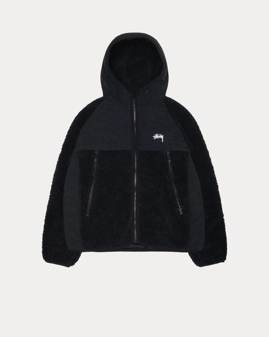 STUSSY SHERPA PANELED HOODED JACKET