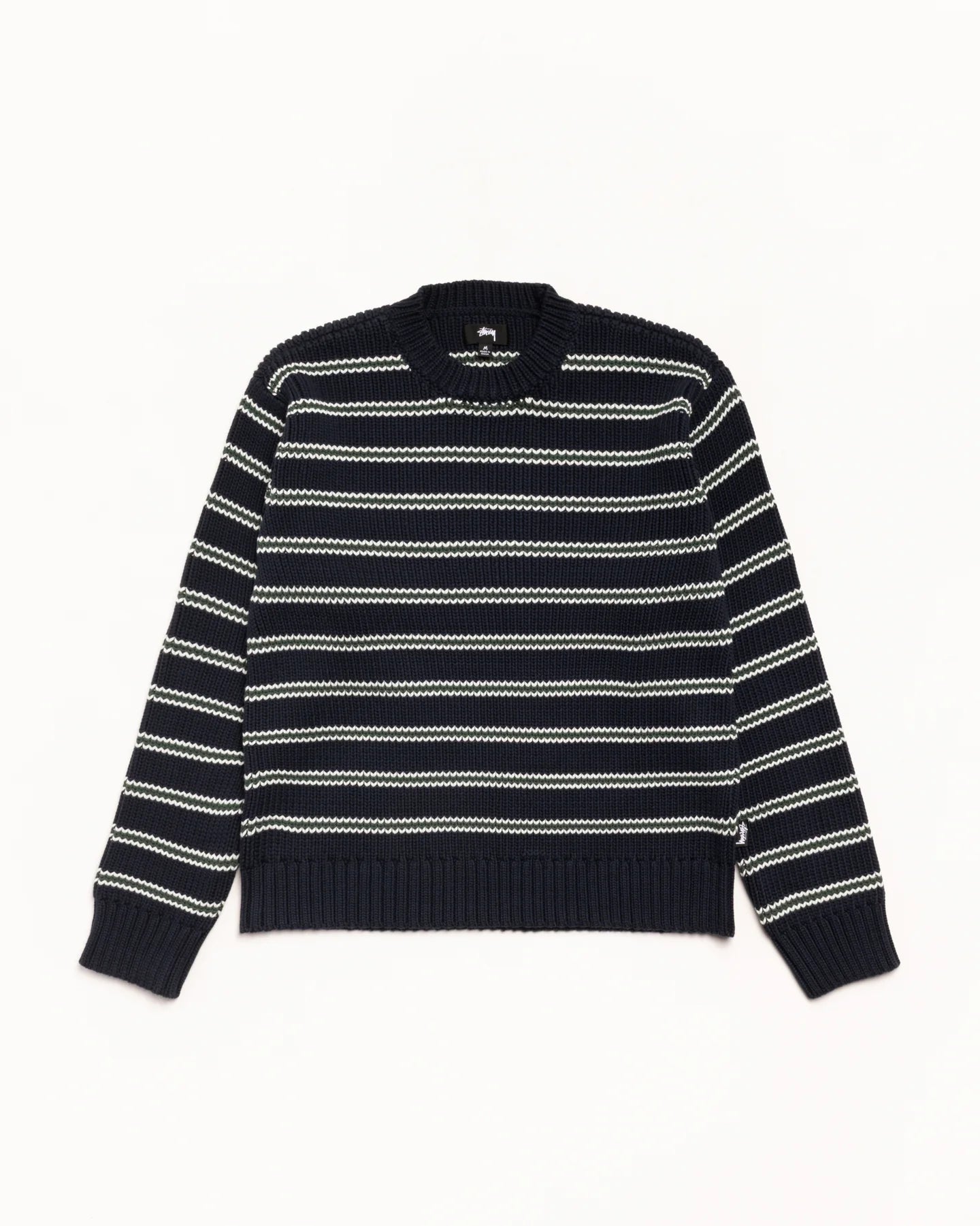 STUSSY CHUNKY COTTON STRIPE SWEATER